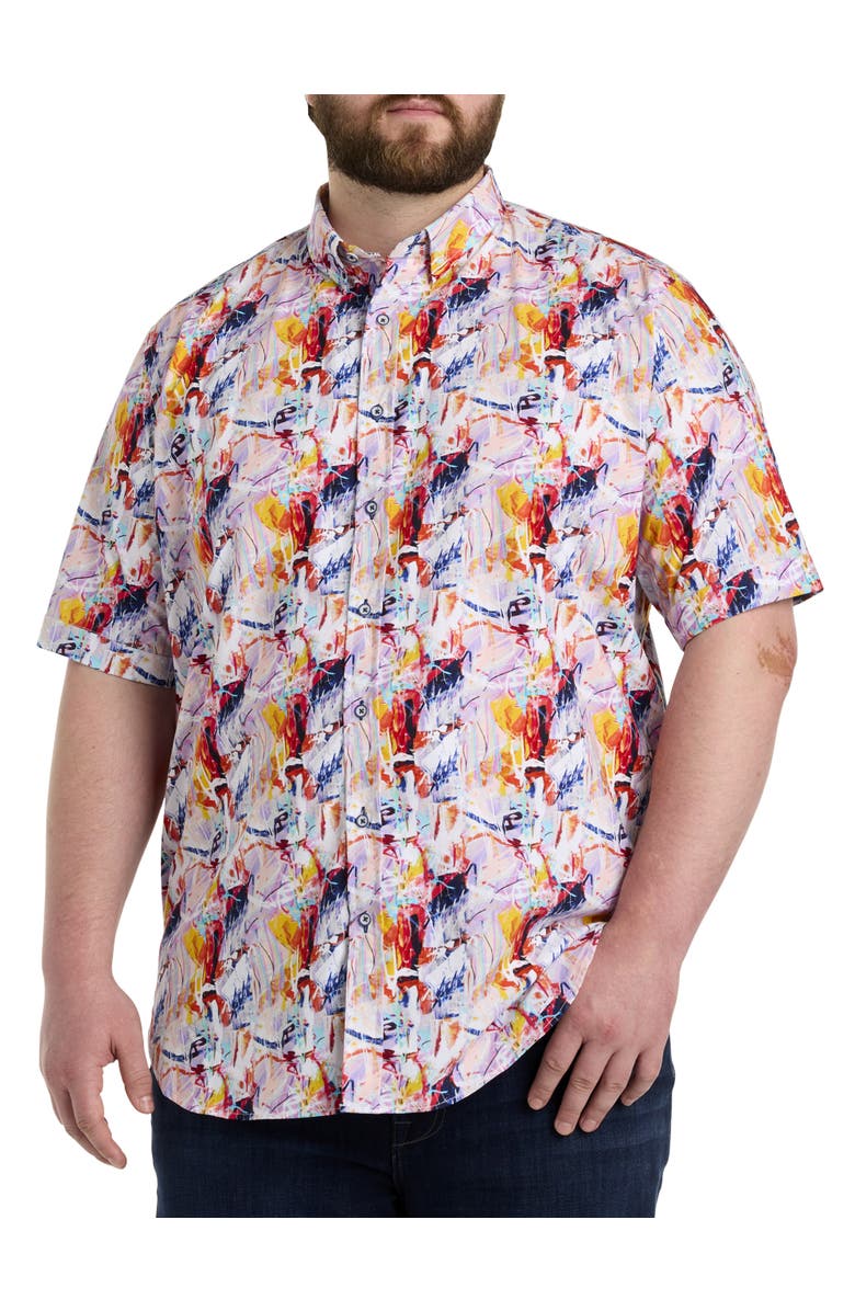 Robert Graham DXL Big & Tall Ledger Sport Shirt, Main, color, Multi
