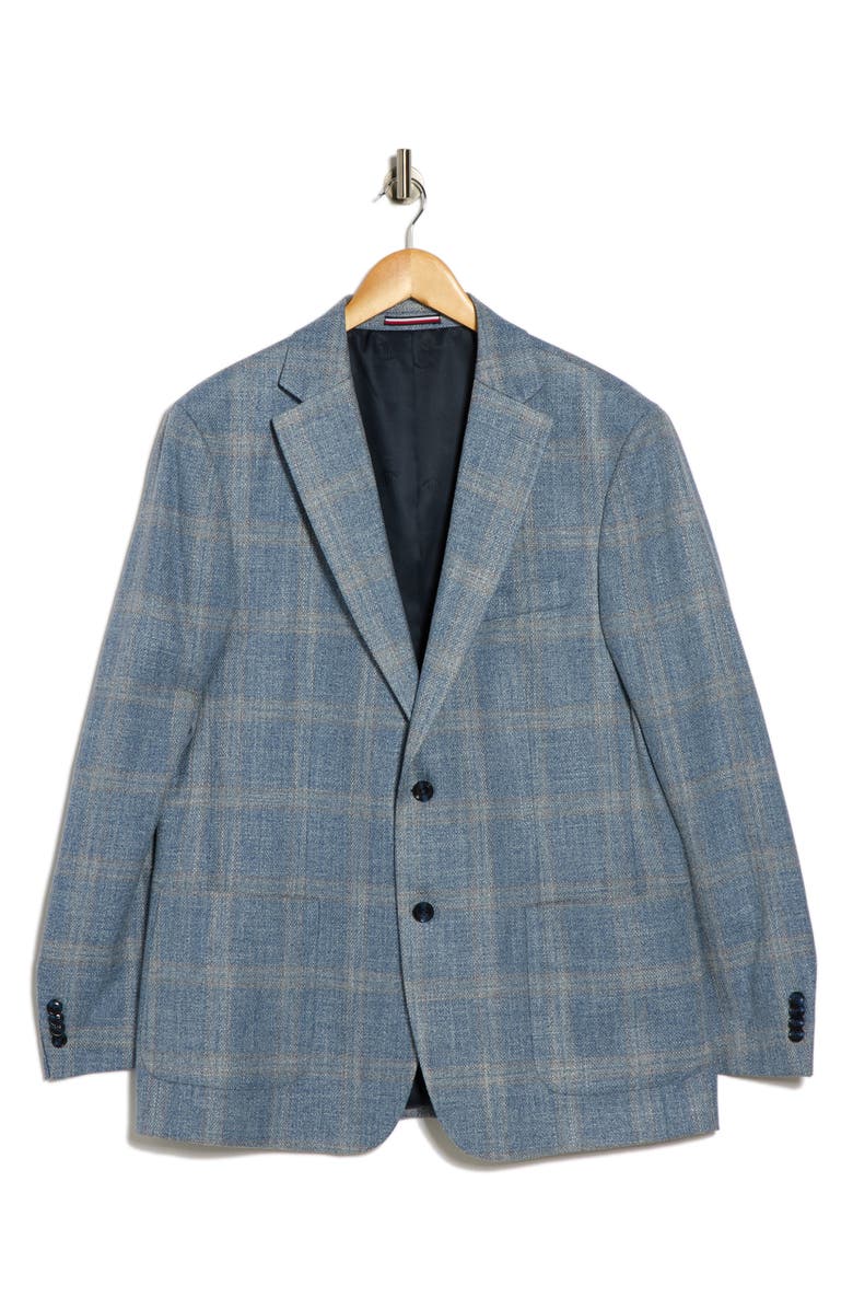 Tommy Hilfiger Windowpane Notch Lapel Sport Coat, Alternate, color, Light Blue