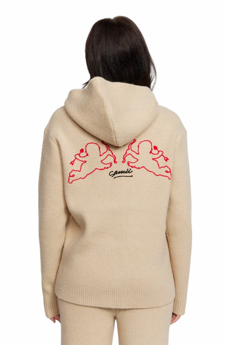 Cupid Knit Hoodie, Alternate, color, TAN