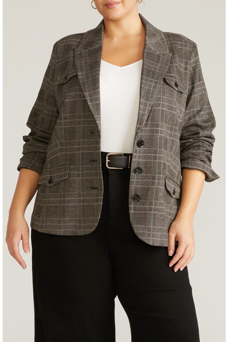 Four Pocket Blazer, Main, color, BRITISH BEIGE PLAID