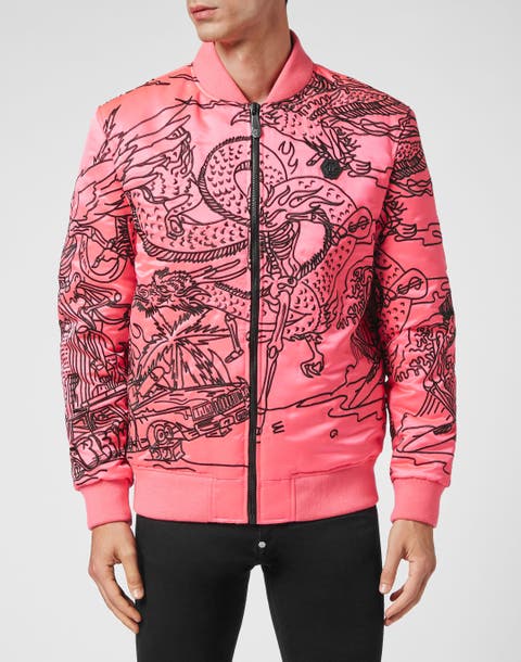 Satin Bomber Skeleton Tattoo Men