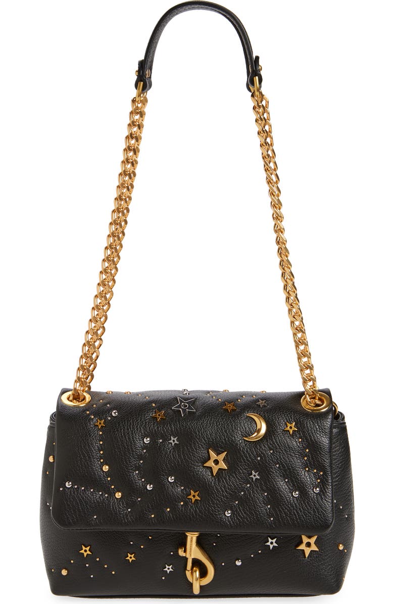 Rebecca Minkoff Edie Celestial Studded Leather Shoulder Bag, Main, color,