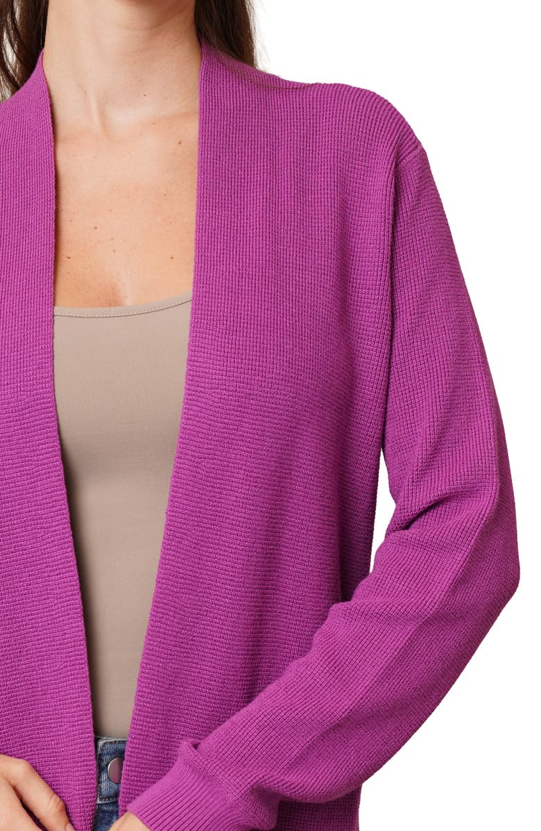 CYRUS Open Front Waffle Cardigan, Alternate, color, Cattleya Orchid
