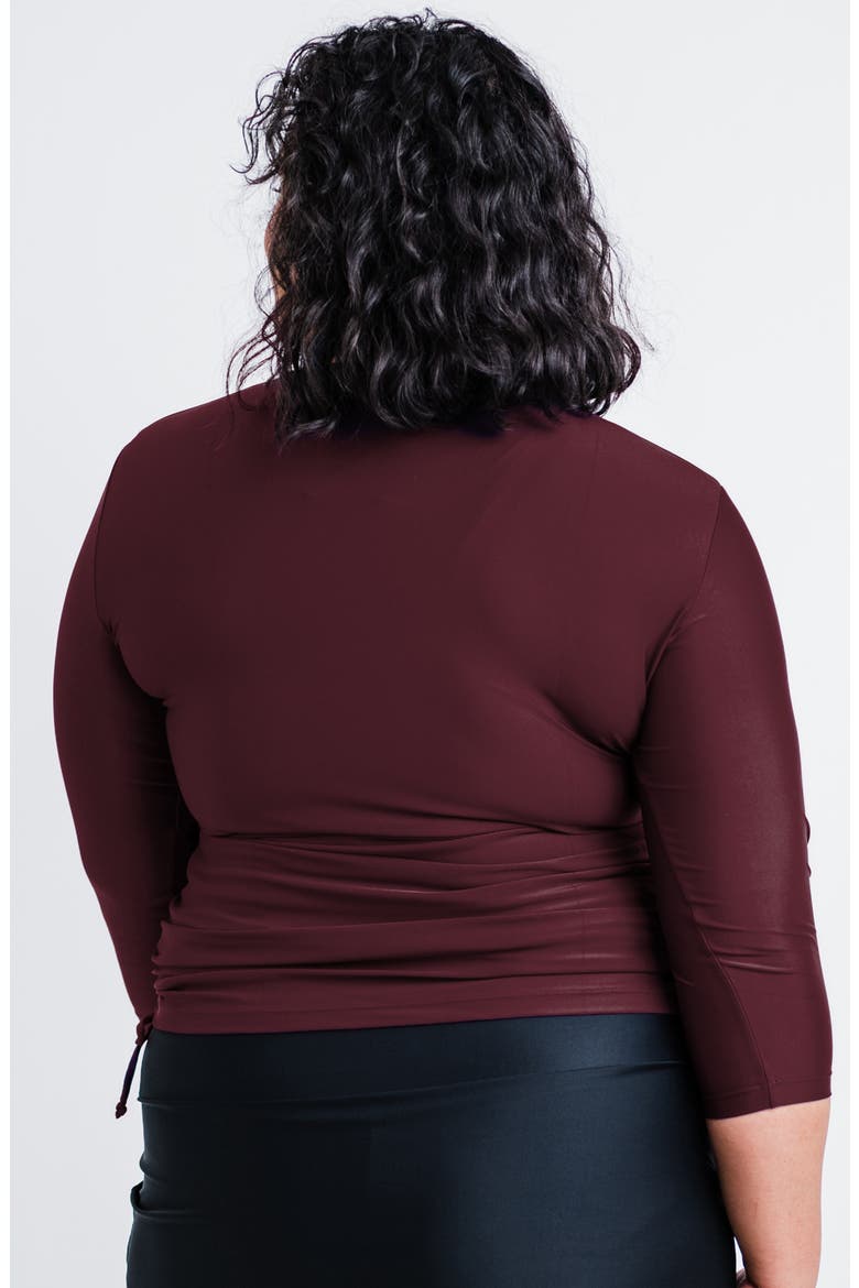 Plus Size Margaux Swim Top, Alternate, color, Wine