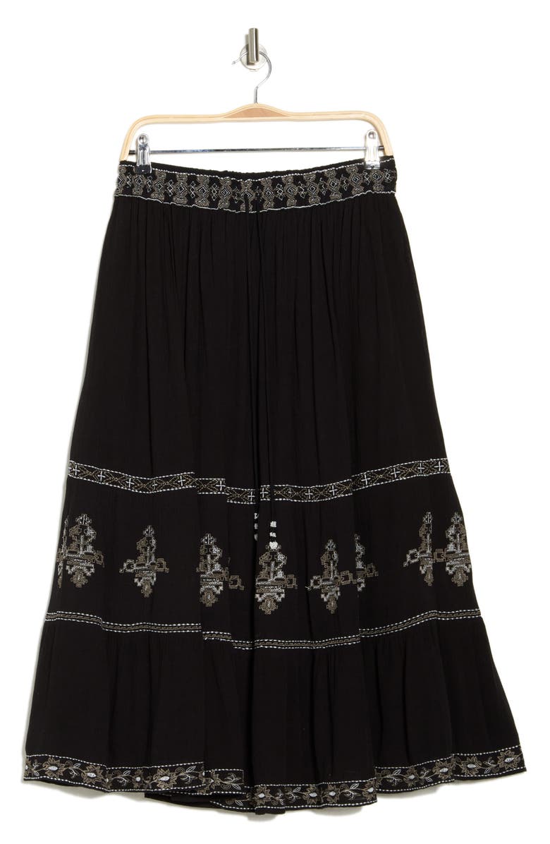 ELIE ELIE TAHARI Embroidered Gauze Maxi Skirt, Alternate, color,