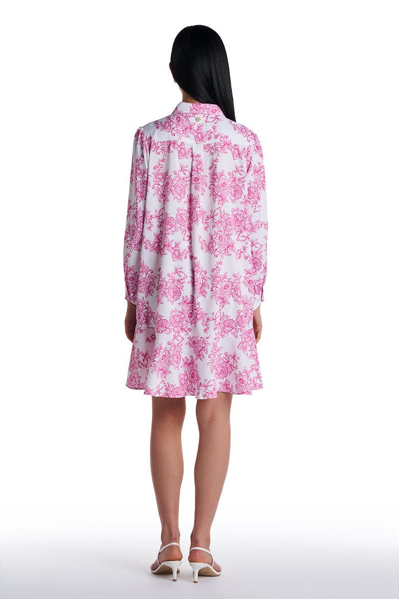 Castaneda Short Flared Shirt Dress With Long Sleeves, Upf 50+ Sun Protection, Alternate, color, Fuchsia Pink