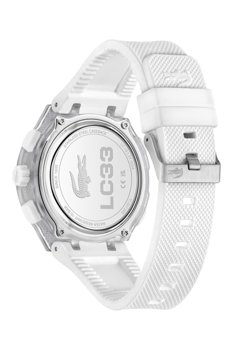 LC33 Ana-Digi Silicone Strap Watch, 45mm, Alternate, color, SILVER/ WHITE