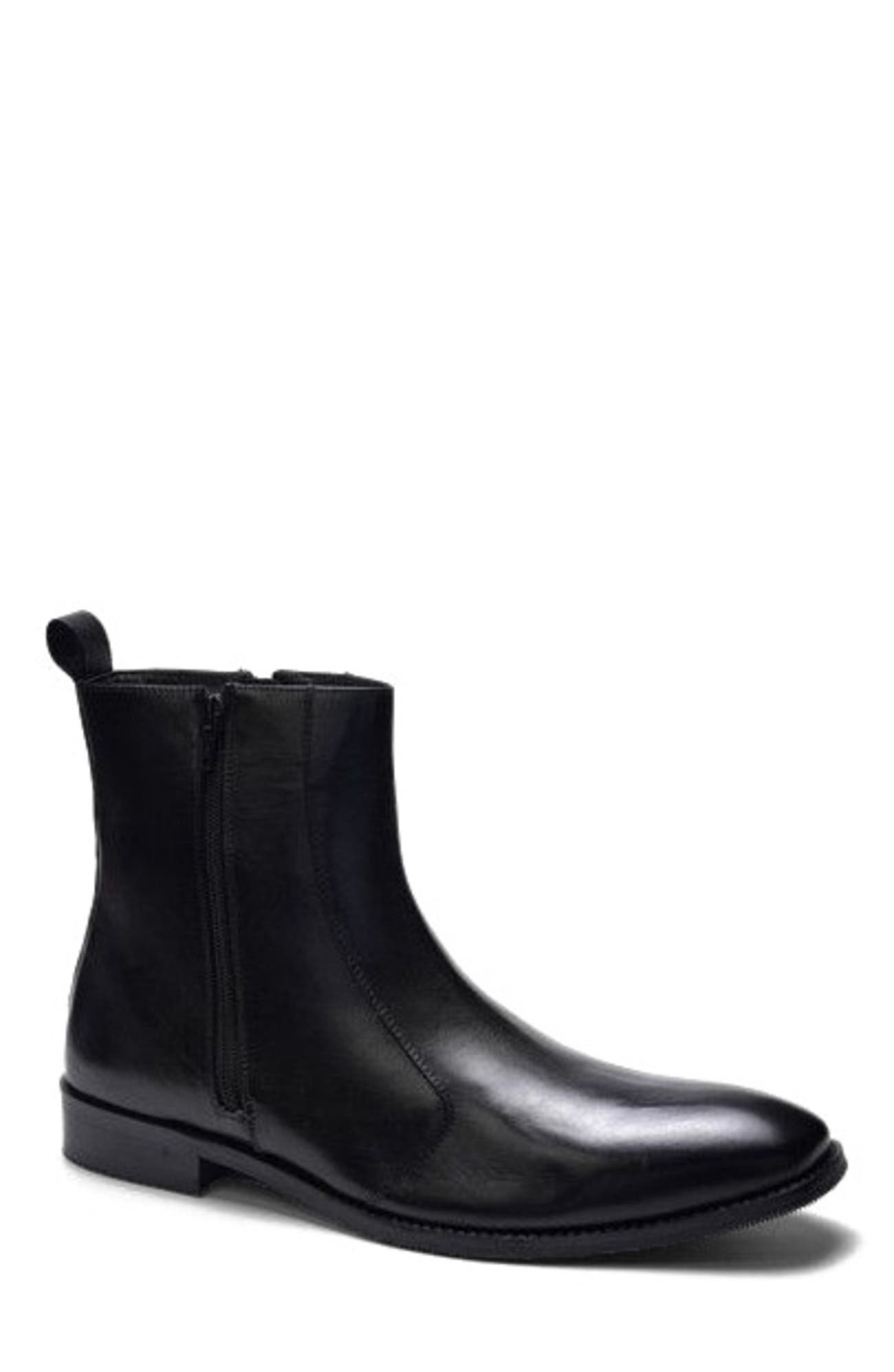 A. Veer Lexington Zip Boot, Main, color, Black Leather