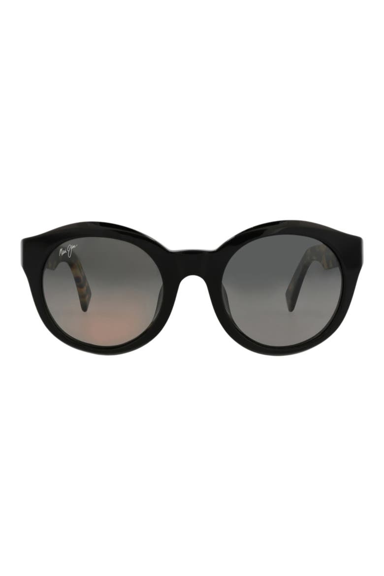 51mm Round Polarized Sunglasses, Main, color, BLACK TORTOISE GREY