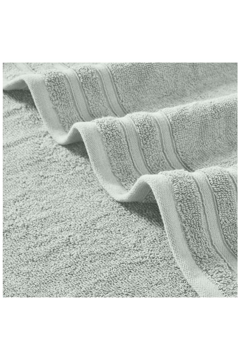 Embellished Border Damask Jacquard Towel 6-Piece Set - Grey, Alternate, color, LIGHT BLUE