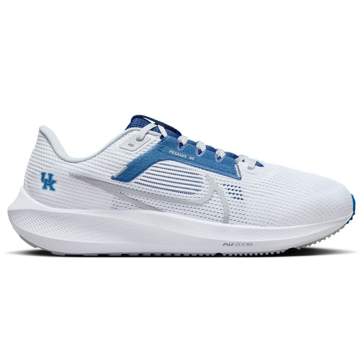 Nike Unisex Nike  White Kentucky Wildcats Zoom Pegasus 40 Running Shoe, Alternate, color, 