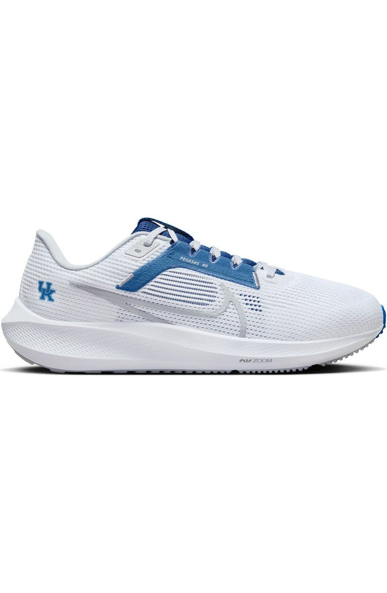 Nike Unisex Nike White Kentucky Wildcats Zoom Pegasus 40 Running Shoe, Alternate, color,