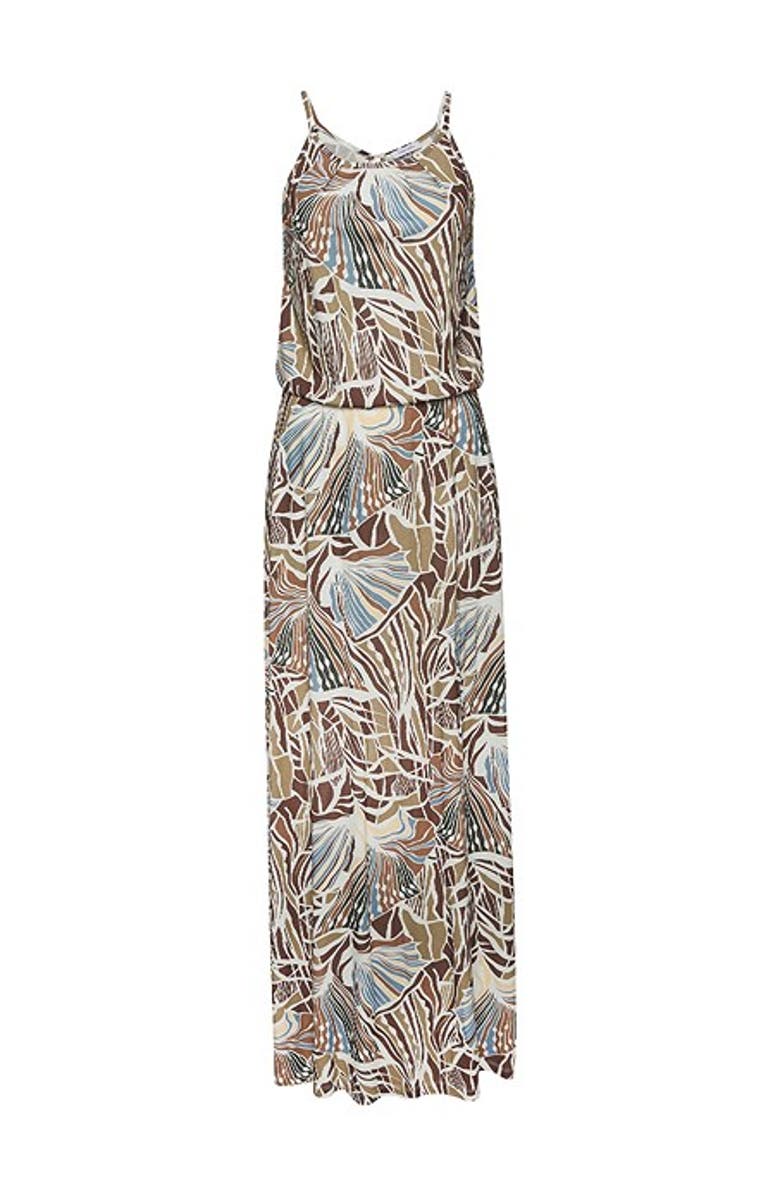 LASCANA Women's Print Maxi Dress, Alternate, color, Ivory Khaki