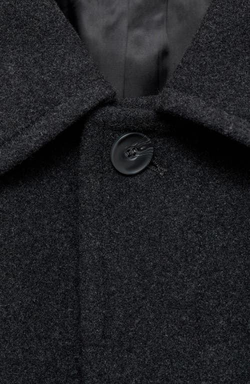 Mango Pocketed Wool Blend Coat In Gray