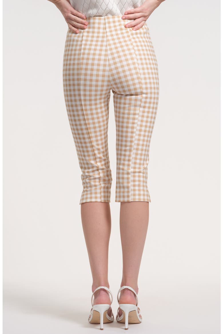 Print Ponte Capris, Alternate, color, BEIGE/ WHITE