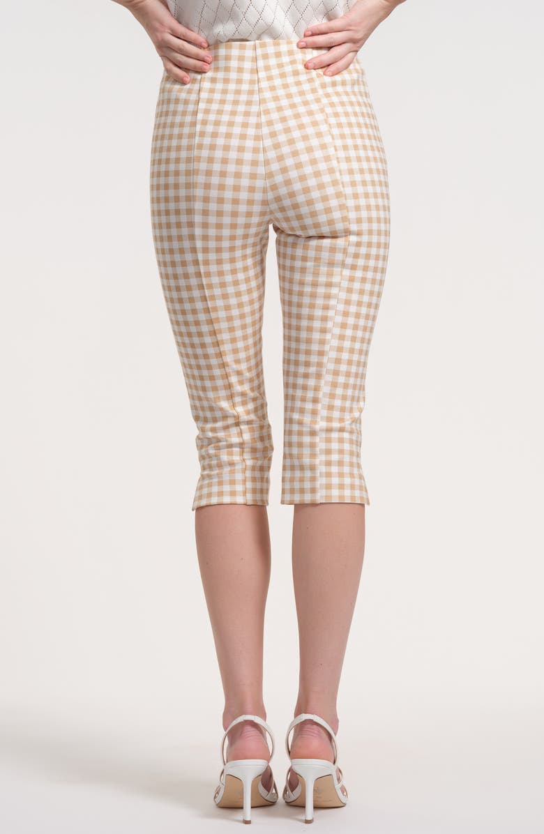 Isaac Mizrahi New York Print Ponte Capris, Alternate, color, Beige/ White