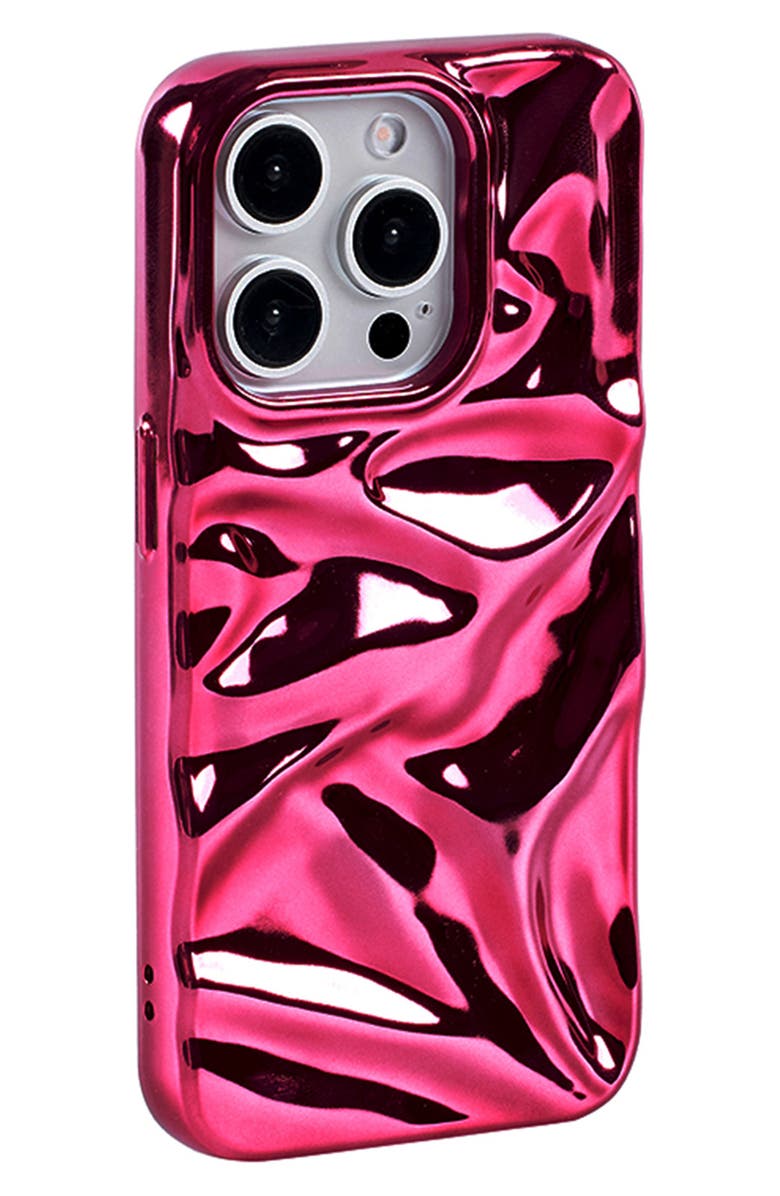 Auramma Fuchsia Crinkle iPhone 15 Pro Max Case, Alternate, color, Fuchsia