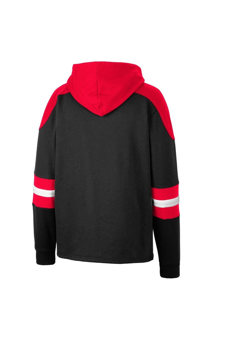 Men's Colosseum Black Nebraska Huskers Lace-Up 4.0 Pullover Hoodie, Alternate, color, Black