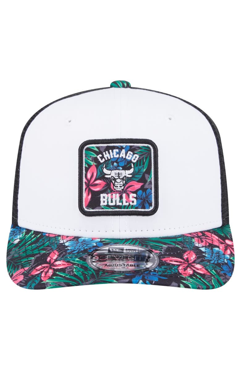 New Era Men's New Era White Chicago Bulls Floral 9SEVENTY Adjustable Hat, Alternate, color, White