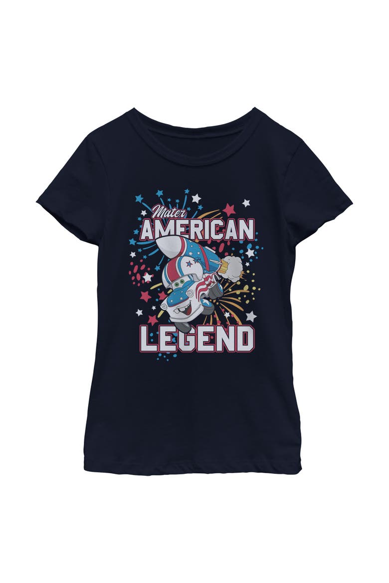 Girl's DISNEY Tow Mater American Legend  Graphic T-Shirt, Main, color, Navy Blue