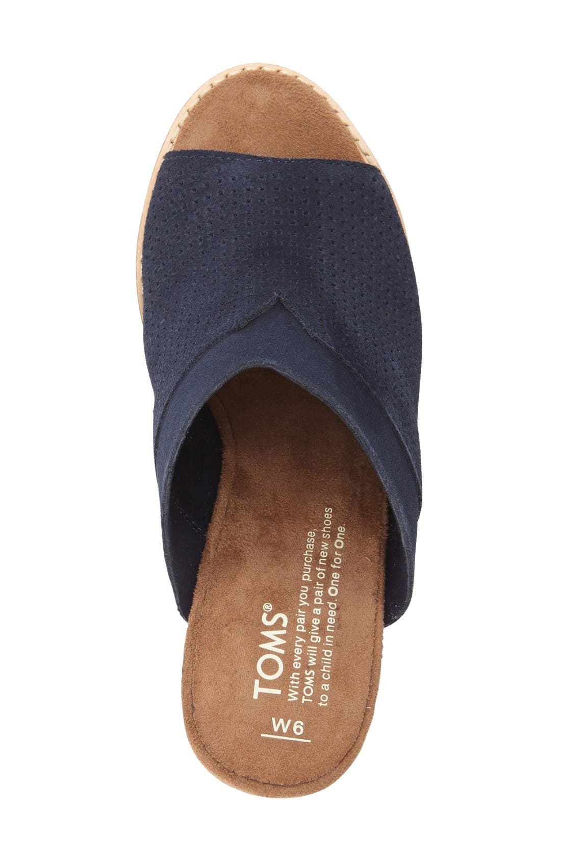 'Majorca' Peforated Mule, Alternate, color, NAVY SUEDE