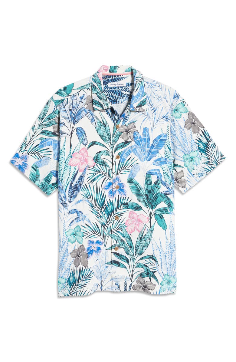 Tommy Bahama Garden Getaway Short Sleeve Silk Button-Up Camp Shirt, Alternate, color, 