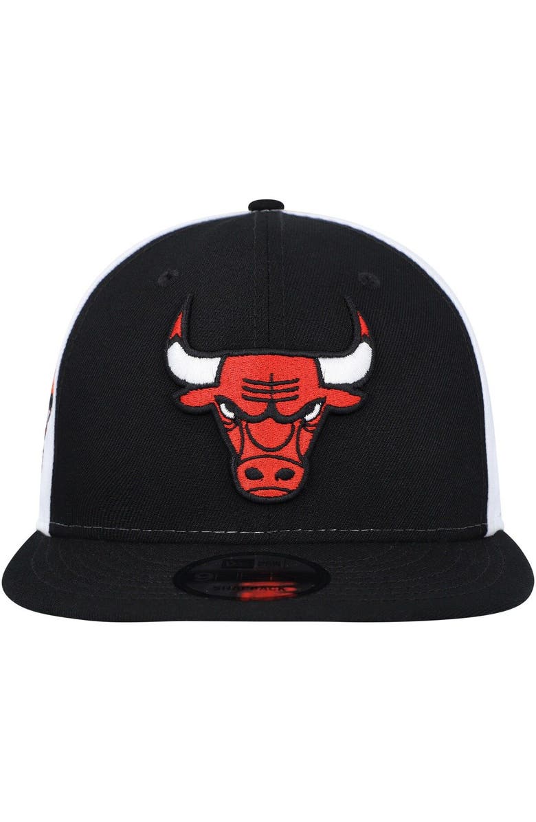 New Era Men's New Era Black Chicago Bulls Pop Panels 9FIFTY Snapback Hat, Alternate, color,