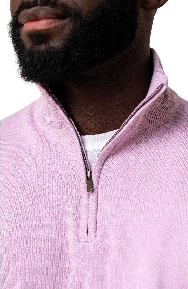 Hope & Henry Men's Organic Fine Gauge Half Zip Sweater, Alternate, color, Lavender Marl