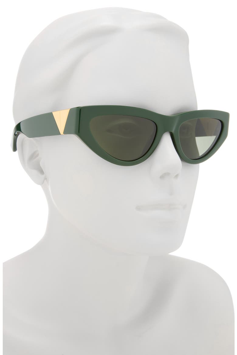 55mm Cat Eye Sunglasses, Alternate, color, GREEN GREEN GREEN