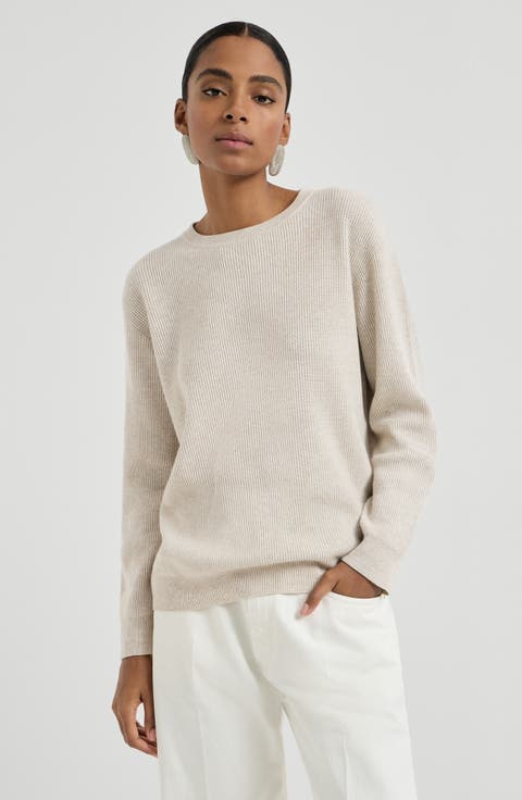 Cashmere sweater with monili