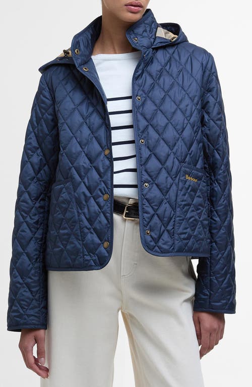 Barbour Penelope Quilted Jacket In Navy Dress