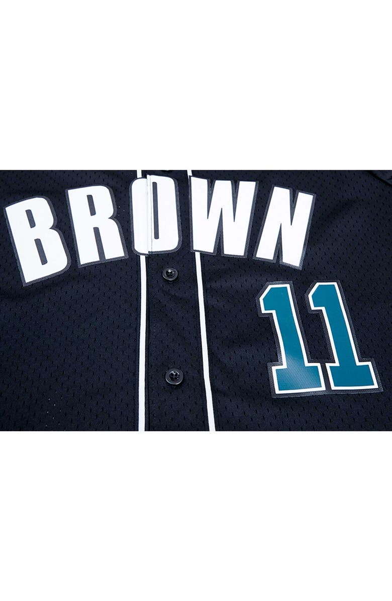 PRO STANDARD Men's Pro Standard A.J. Brown Black Philadelphia Eagles Mesh Baseball Button-Up T-Shirt, Alternate, color,