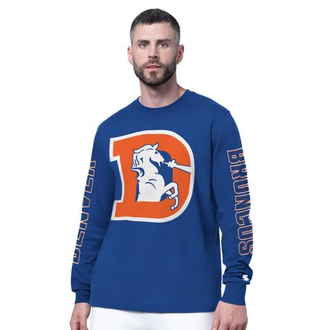 Men's Starter Royal Denver Broncos Clutch Hit II Vintage Logo Long-Sleeve T-Shirt