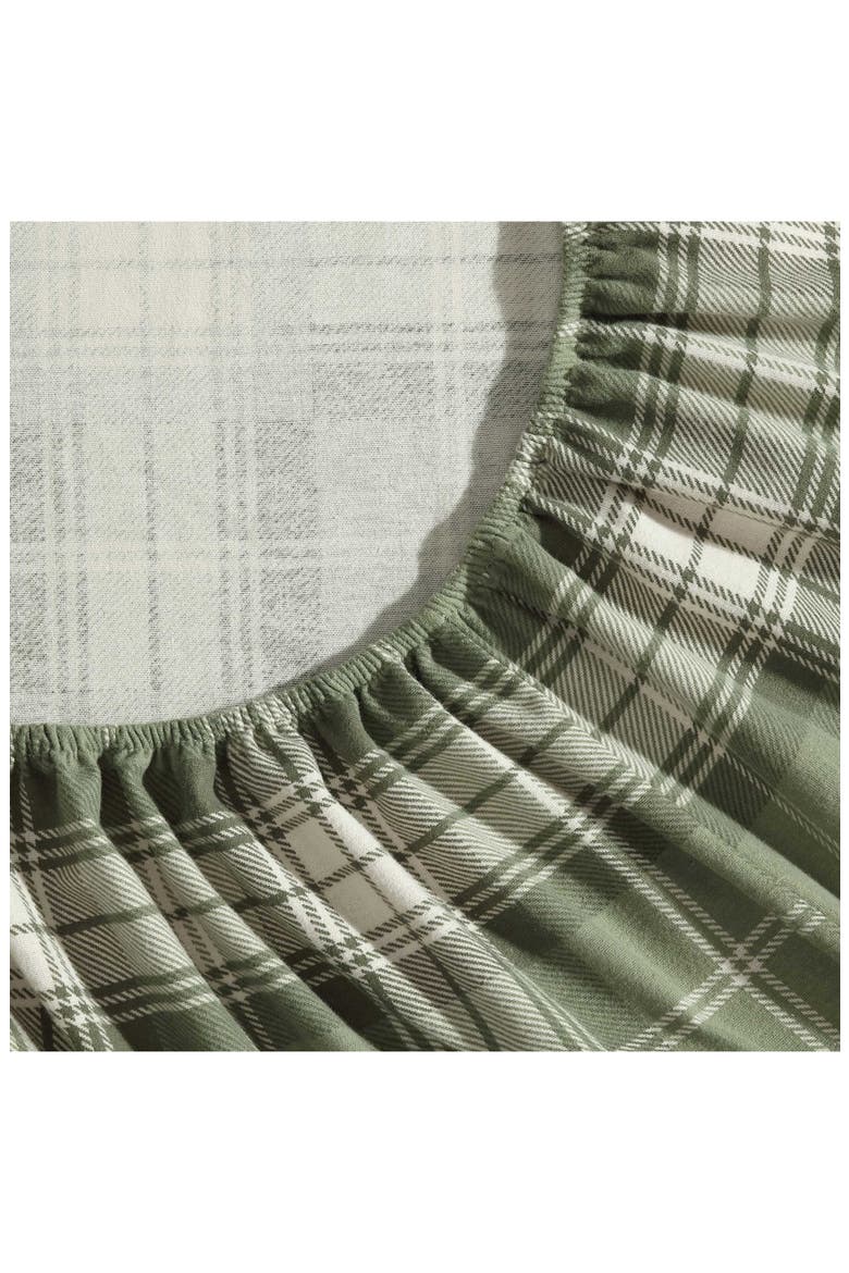Heartland Plaid Print Flannel Sheet Set, Alternate, color, MEDIUM / DARK GREEN