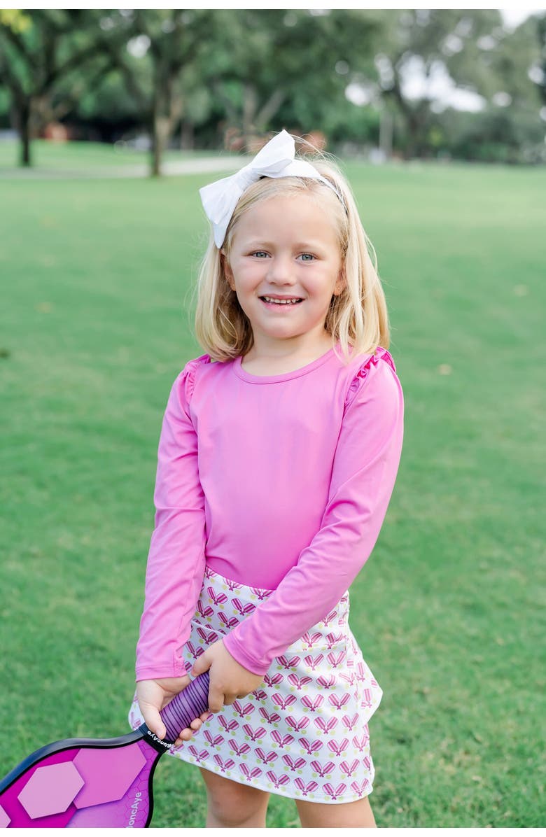 Lila and Hayes Margot Girls' Tiered Skirt by LH Sport, Alternate, color, Pickleball Pink