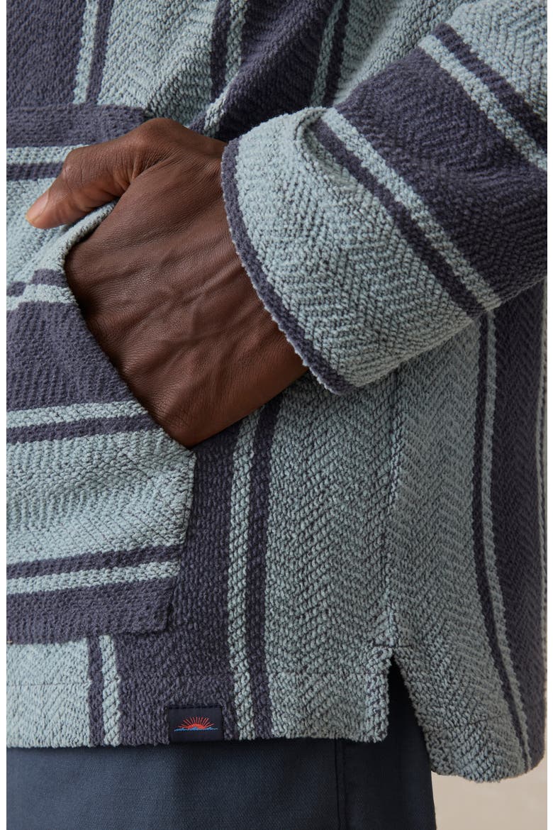 Whitewater Stripe Organic Cotton Blend Hoodie, Alternate, color, TEAL CHANNEL STRIPE