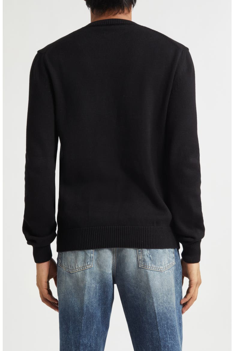 Arts District Embroidered Cotton Crewneck Sweater, Alternate, color, BLACK