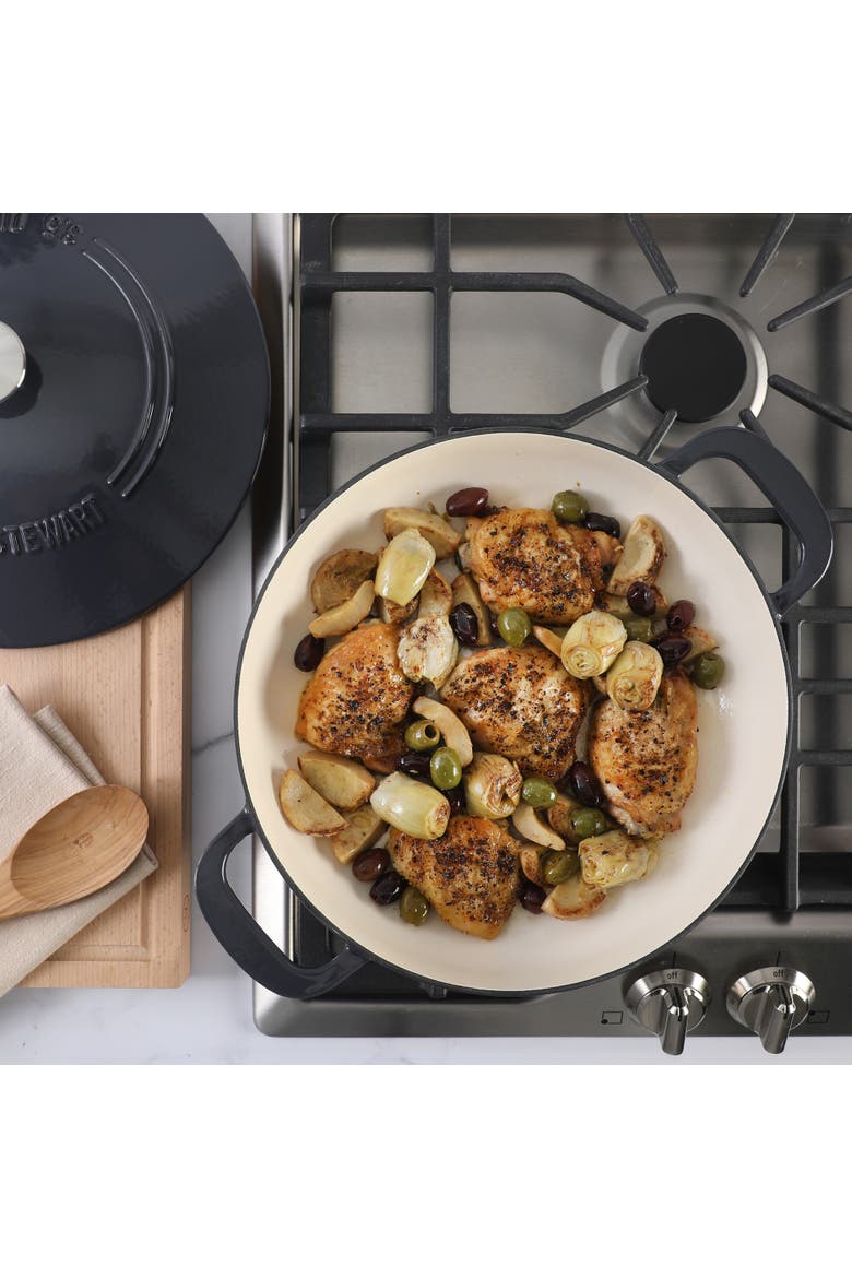 Gatwick 3.5-Quart Enameled Cast Iron Braiser with Lid, Alternate, color, Grey