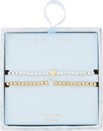Leith Set of 2 Bead Heart Bracelets