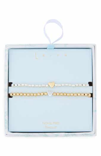 Set of 2 Bead Heart Bracelets