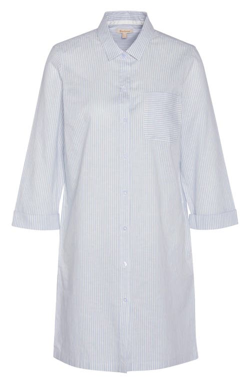 Shop Barbour Seaglow Stripe Cotton & Linen Shirtdress In Chambray