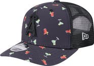 New Era Men's New Era Black Los Angeles Angels Adventure Drinks Pattern 9SEVENTY Stretch-Snap Hat