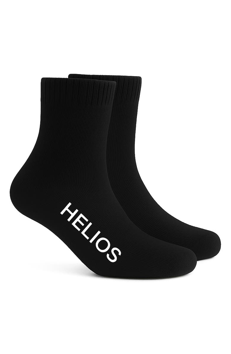 HELIOS THE HEATED COAT Thermal Retaining Wool Blend Crew Socks, Main, color, Black