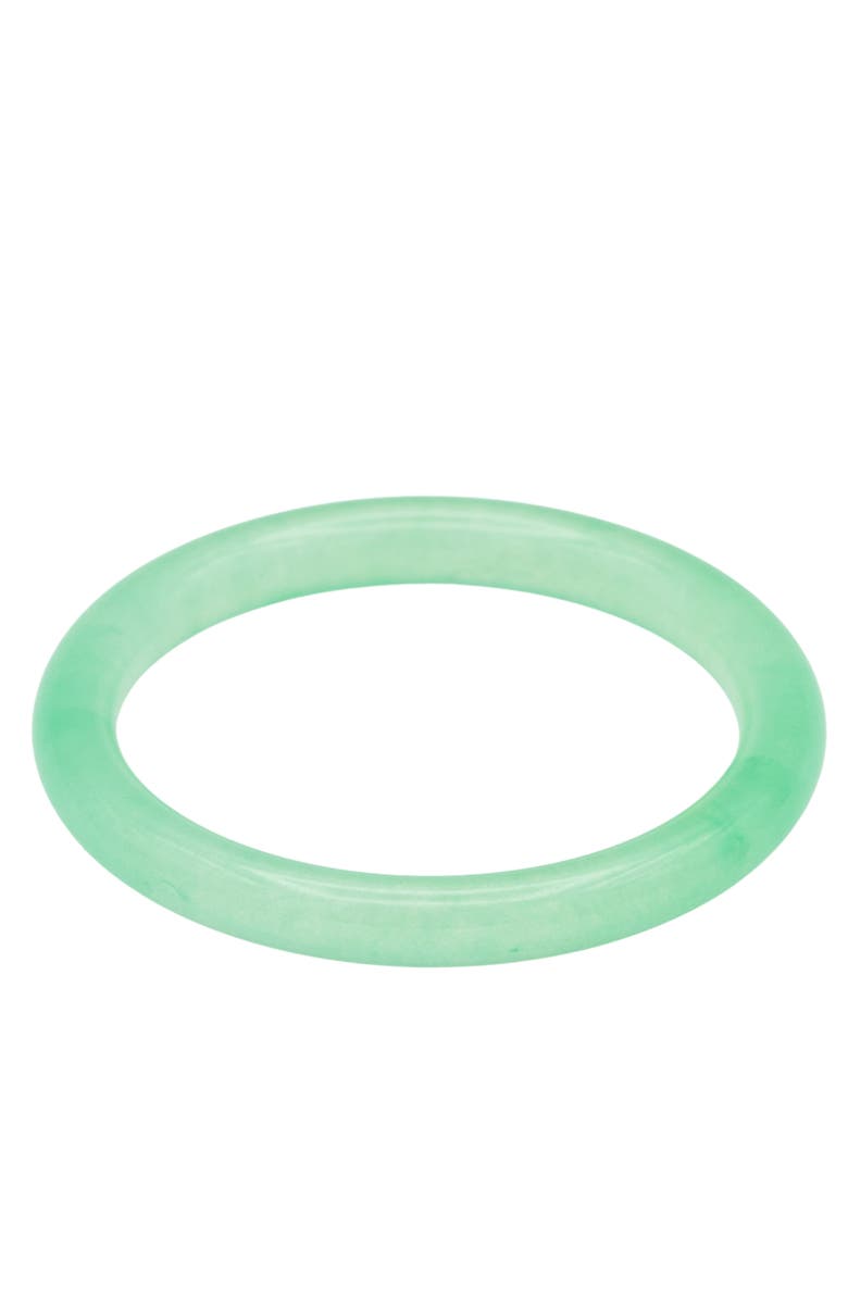 seree Pond Cyan Skinny Round Jade Stone Bangle, Main, color, Cyan