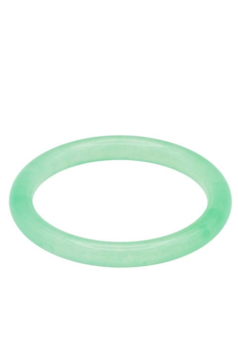 Pond Cyan Skinny Round Jade Stone Bangle