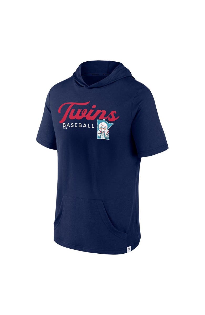 FANATICS Men's Fanatics Branded Navy Minnesota Twins Offensive Strategy Short Sleeve Pullover Hoodie, Alternate, color, Navy