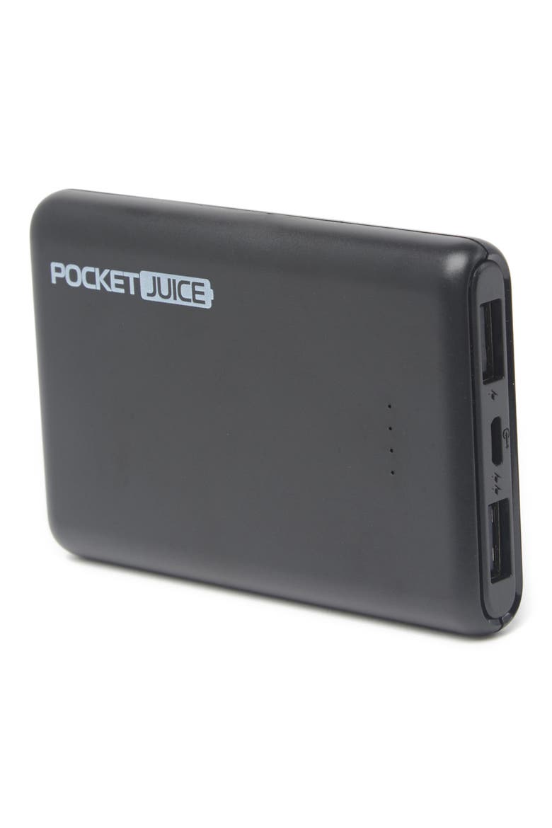5000 mAh Slim Pro Pocket Juice Portable Power Bank - Black, Main, color, BLACK