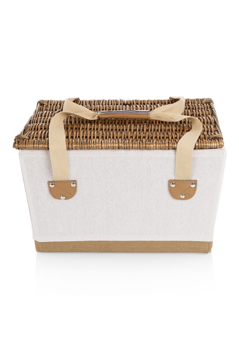 Lemongrove Picnic Basket, Alternate, color, WHITE