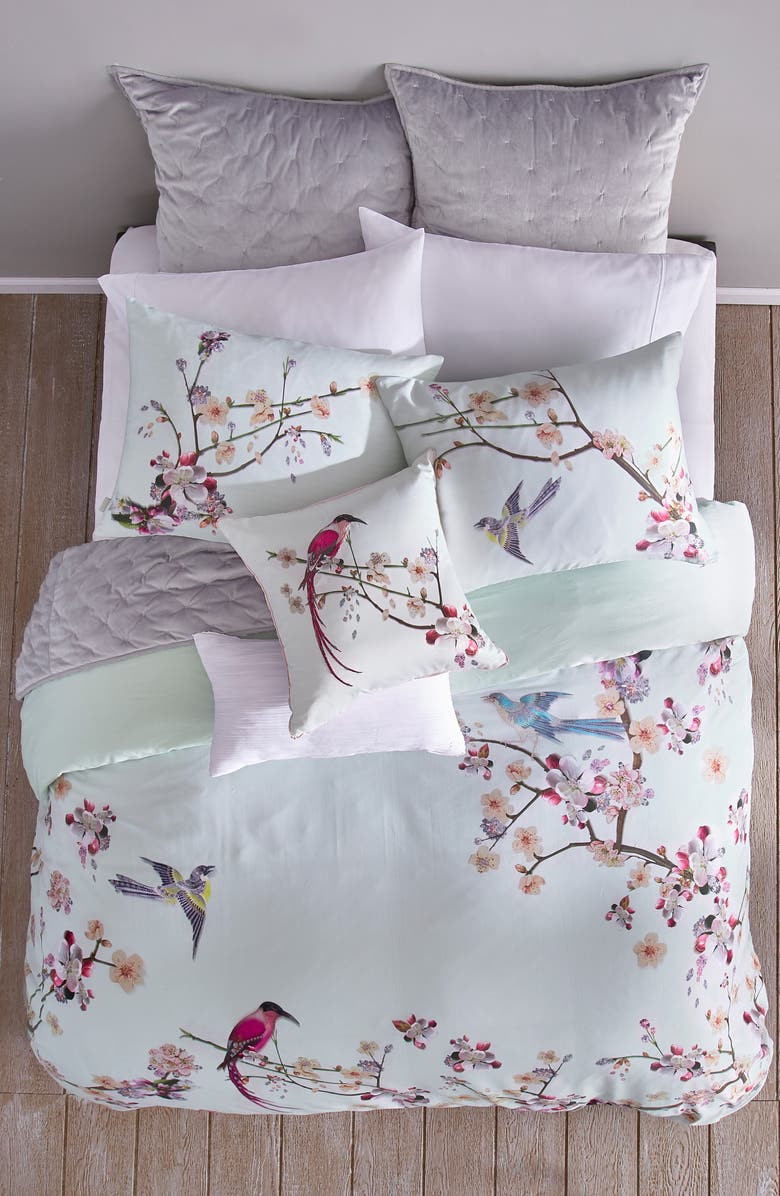 Ted Baker London Cherry Blossom Print Duvet Cover & Sham Set, Alternate, color, 