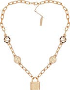 True Religion Lock & Logo Necklace